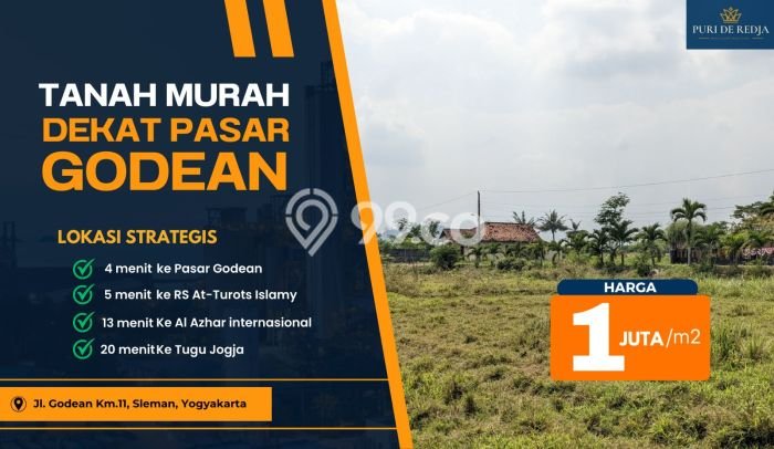 Lahan Kosong Dijual di Godean, Sleman, Luas 125m2 Area Strategis Lahan Kosong Dijual di Godean, Sleman, Luas 125m2 Area Strategis