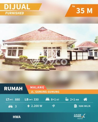 Rumah Eksklusif Dijual LT 880m2 di Klojen, Malang Rumah Eksklusif Dijual LT 880m2 di Klojen, Malang