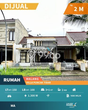 Rumah Minimalis 3 KT LT 150m2 di Villa Puncak Tidar Rumah Minimalis 3 KT LT 150m2 di Villa Puncak Tidar