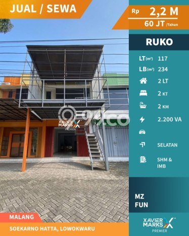 Dijual Ruko di Lowokwaru Malang LT 117m2 / LB 234m2 Dijual Ruko di Lowokwaru Malang LT 117m2 / LB 234m2