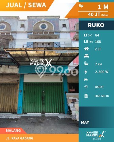 Ruko Bagus LT 84m2 LB 168m2 Dijual di Sukun Malang Ruko Bagus LT 84m2 LB 168m2 Dijual di Sukun Malang