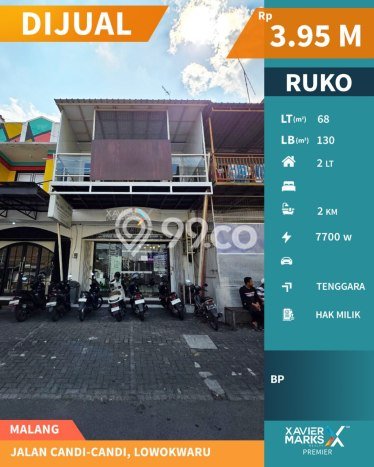 FOR SALE! Ruko di Lowokwaru Malang, LT 68m2, LB 130m2 FOR SALE! Ruko di Lowokwaru Malang, LT 68m2, LB 130m2
