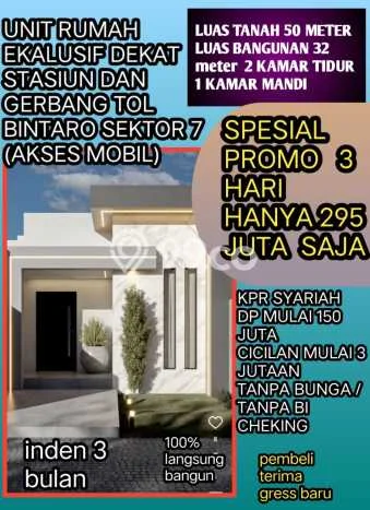 Hunian Murah Dijual Area Pondok Aren, Tangerang Selatan Harga Rp 295 Juta Hunian Murah Dijual Area Pondok Aren, Tangerang Selatan Harga Rp 295 Juta