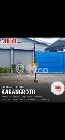 Unit Gudang Dijual di Genuk Semarang Luas Tanah 2384m2, Luas Bangunan 3500m2 Unit Gudang Dijual di Genuk Semarang Luas Tanah 2384m2, Luas Bangunan 3500m2