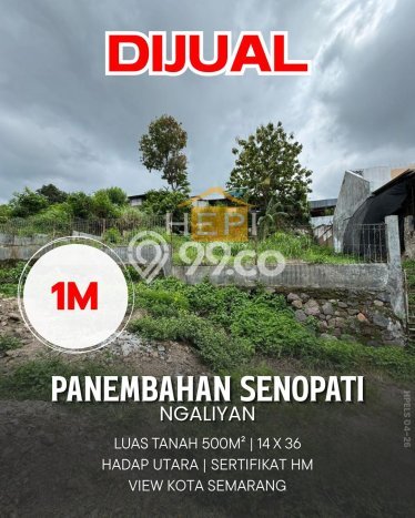 Tanah Dijual Lokasi Ngaliyan, Semarang Luas 500m2 Legalitas Aman Tanah Dijual Lokasi Ngaliyan, Semarang Luas 500m2 Legalitas Aman