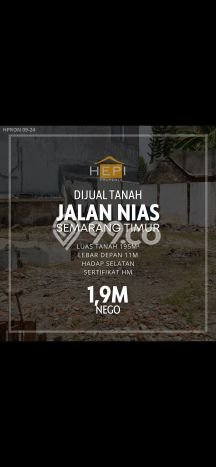 Tanah Kosong Dijual di Semarang dengan Area 195m2 Tanah Kosong Dijual di Semarang dengan Area 195m2