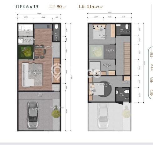 Rumah Modern 3 Kamar LT 90m2 di Villa Meruya Rumah Modern 3 Kamar LT 90m2 di Villa Meruya
