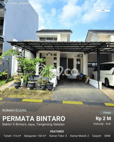 Rumah Modern 3 KT LT 116m2 di Sektor 9-Bintaro Rumah Modern 3 KT LT 116m2 di Sektor 9-Bintaro