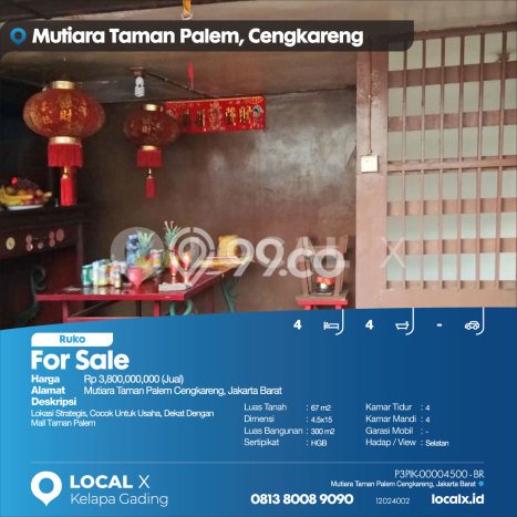 Unit Ruko Dijual di Jakarta Barat LT 67m2 & LB 300m2 Unit Ruko Dijual di Jakarta Barat LT 67m2 & LB 300m2