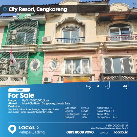 FOR SALE! Ruko di Cengkareng Jakarta Barat, LT 67m2, LB 185m2 FOR SALE! Ruko di Cengkareng Jakarta Barat, LT 67m2, LB 185m2