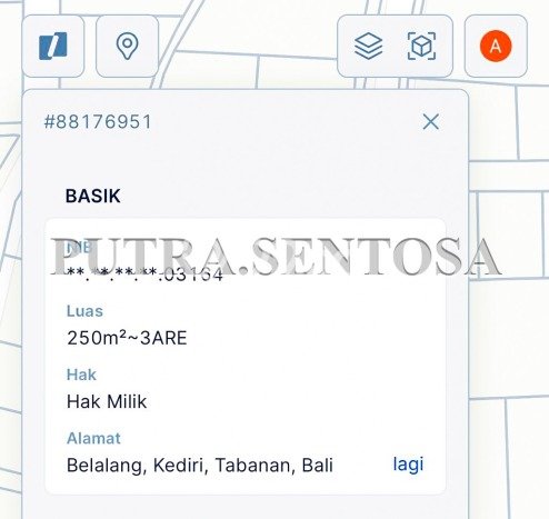 Untuk Dijual Tanah 250m2 di Beraban, Tabanan Untuk Dijual Tanah 250m2 di Beraban, Tabanan