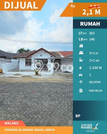 Rumah Minimalis 3 KT LT 263m2 di Araya Rumah Minimalis 3 KT LT 263m2 di Araya