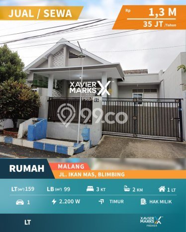 Dijual Cepat Rumah Bagus Siap Huni LB 99m2 di Blimbing, Malang Dijual Cepat Rumah Bagus Siap Huni LB 99m2 di Blimbing, Malang