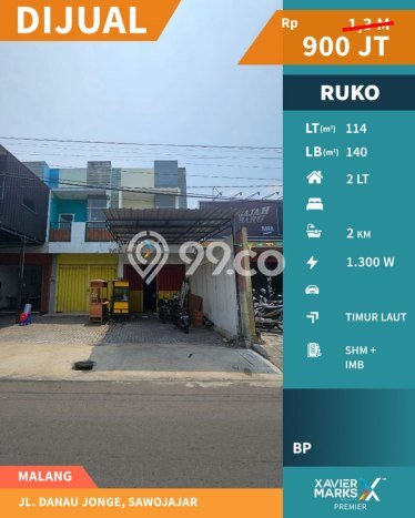 Ruko Dijual di Malang LT 114m2 & LB 140m2 Lokasi Terbaik! Ruko Dijual di Malang LT 114m2 & LB 140m2 Lokasi Terbaik!
