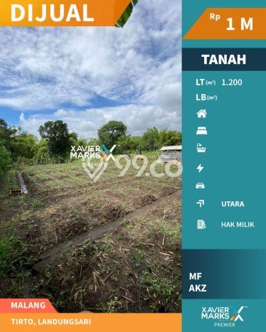 Tanah untuk Dijual Lokasi Dau, Malang Luas 1200m2 SHM Tanah untuk Dijual Lokasi Dau, Malang Luas 1200m2 SHM
