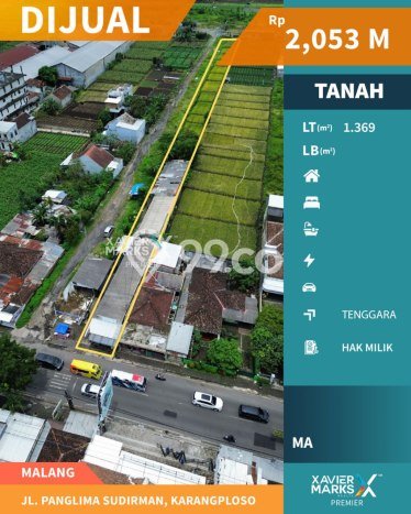Tanah Dijual Lokasi Karangploso, Malang Luas 1369m2 Legalitas Aman Tanah Dijual Lokasi Karangploso, Malang Luas 1369m2 Legalitas Aman