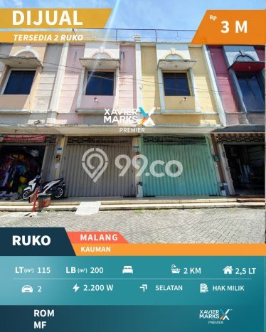 Area Ramai! Ruko Dijual di Klojen untuk Bisnis Luas Bangunan 200m2 Area Ramai! Ruko Dijual di Klojen untuk Bisnis Luas Bangunan 200m2