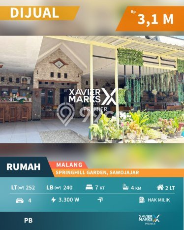 Jual Rumah Luas Megah Dengan View Cantik di Sawojajar, Malang Jual Rumah Luas Megah Dengan View Cantik di Sawojajar, Malang