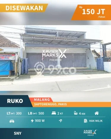 Unit Ruko Paling Strategis di Pakis Malang dengan LB 500m2 Unit Ruko Paling Strategis di Pakis Malang dengan LB 500m2