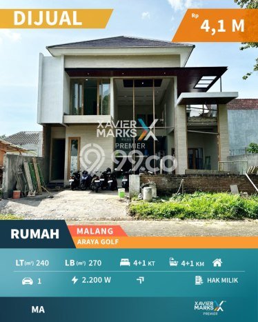 For Sale! Luxury House LT 240m2 Desain Elegan di Araya For Sale! Luxury House LT 240m2 Desain Elegan di Araya