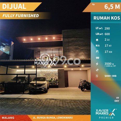 Peluang Investasi! Kost Dijual di Lowokwaru, Malang, 17 KT, 17 KM, Luas 600m2 Peluang Investasi! Kost Dijual di Lowokwaru, Malang, 17 KT, 17 KM, Luas 600m2