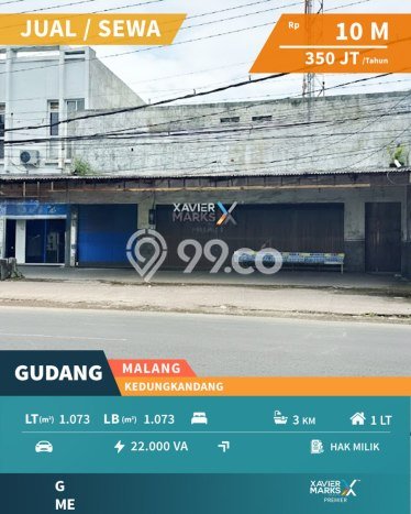 Gudang Komersial Disewakan di Kedungkandang Malang Luas 1073m2 Gudang Komersial Disewakan di Kedungkandang Malang Luas 1073m2