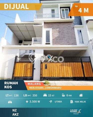 Kos-kosan Dijual di Lowokwaru, Malang dengan 15 Kamar Tidur, 6 Kamar Mandi Kos-kosan Dijual di Lowokwaru, Malang dengan 15 Kamar Tidur, 6 Kamar Mandi