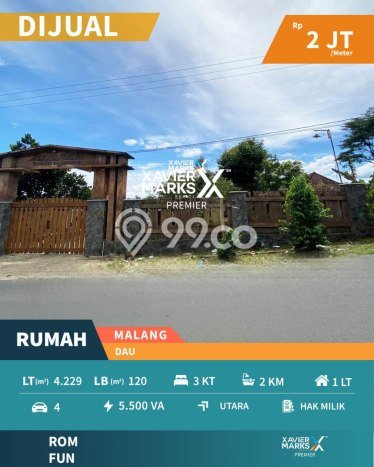 Tanah Dijual Lokasi Dau, Malang dengan Luas Tanah 4229m2 dan Status SHM Tanah Dijual Lokasi Dau, Malang dengan Luas Tanah 4229m2 dan Status SHM