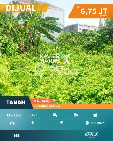 Tanah di Lowokwaru, Malang Luas 539m2 Dijual Segera Tanah di Lowokwaru, Malang Luas 539m2 Dijual Segera