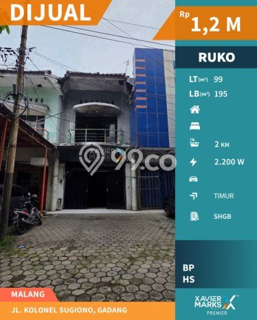 Unit Ruko Dijual di Sukun Malang 195m2 Unit Ruko Dijual di Sukun Malang 195m2