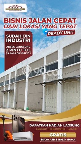 Gudang di Driyorejo, Luas 151m2m², Area Komersial, Strategis Gudang di Driyorejo, Luas 151m2m², Area Komersial, Strategis