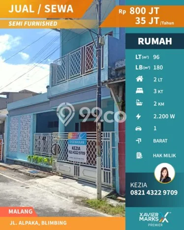 Disewakan! Rumah 3 Kamar Tidur &
2 Kamar Mandi di Sulfat, Malang Disewakan! Rumah 3 Kamar Tidur &
2 Kamar Mandi di Sulfat, Malang