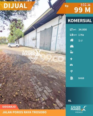 Pabrik Komersial Dijual di Krian Sidoarjo LT 34000m2 & LB 10000m2 Pabrik Komersial Dijual di Krian Sidoarjo LT 34000m2 & LB 10000m2
