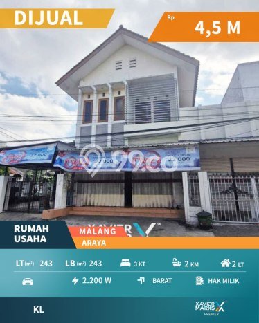 Komersial Dijual di Prime Area Malang Luas 243m2 Komersial Dijual di Prime Area Malang Luas 243m2