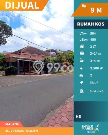 Kos-kosan Dijual di Klojen, Malang, 17 KT, 7 KM, Bangunan 450m2 Kos-kosan Dijual di Klojen, Malang, 17 KT, 7 KM, Bangunan 450m2