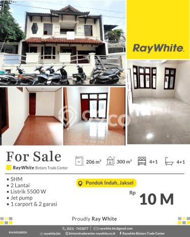 For Sale! Premium House LT 206m2 Desain Modern di Pondok Indah For Sale! Premium House LT 206m2 Desain Modern di Pondok Indah