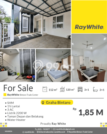 Dijual Hunian Rumah Nyaman 3 KT di Bintaro, Tangerang Selatan Dijual Hunian Rumah Nyaman 3 KT di Bintaro, Tangerang Selatan