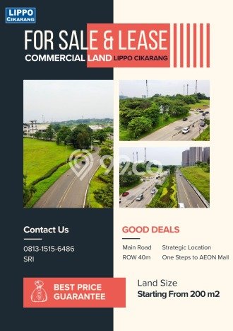 Lahan Kosong Disewakan di Lippo Cikarang, Cikarang, Luas 1000m2 Lahan Kosong Disewakan di Lippo Cikarang, Cikarang, Luas 1000m2