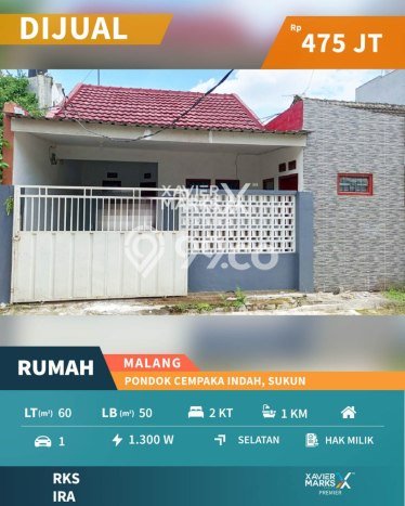 Jual Rumah Murah Meriah Sukun Punya 2 Kamar & LT 60m2 Jual Rumah Murah Meriah Sukun Punya 2 Kamar & LT 60m2
