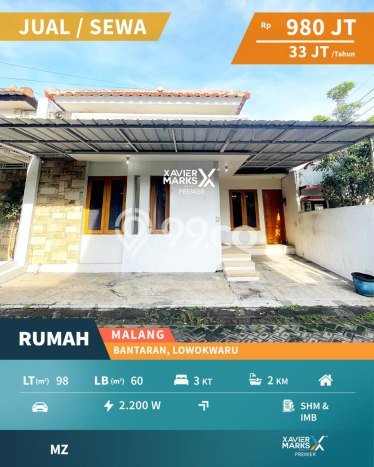 Jual Rumah Bagus Siap Huni LB 60m2 di Lowokwaru, Malang Jual Rumah Bagus Siap Huni LB 60m2 di Lowokwaru, Malang