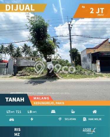Tanah Dijual Lokasi Pakis, Malang Luas 721m2 Legalitas Aman Tanah Dijual Lokasi Pakis, Malang Luas 721m2 Legalitas Aman