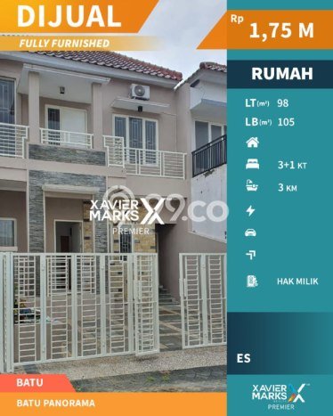 Rumah Minimalis 3 KT LT 98m2 di Batu Rumah Minimalis 3 KT LT 98m2 di Batu