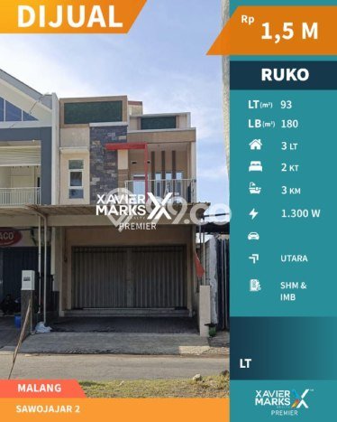 Ruko Dijual di Malang LT 93m2 & LB 180m2 Lokasi Terbaik! Ruko Dijual di Malang LT 93m2 & LB 180m2 Lokasi Terbaik!
