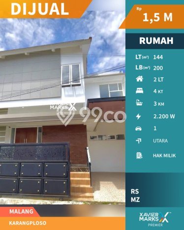 Rumah Strategis Modern Lb 200m2 di Karangploso, Malang Rumah Strategis Modern Lb 200m2 di Karangploso, Malang