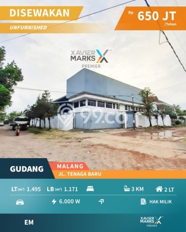 Gudang Disewakan di Area Ramai Blimbing, Malang Gudang Disewakan di Area Ramai Blimbing, Malang