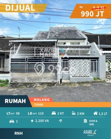 Rumah Modern 2 KT LT 98m2 di Tidar Rumah Modern 2 KT LT 98m2 di Tidar