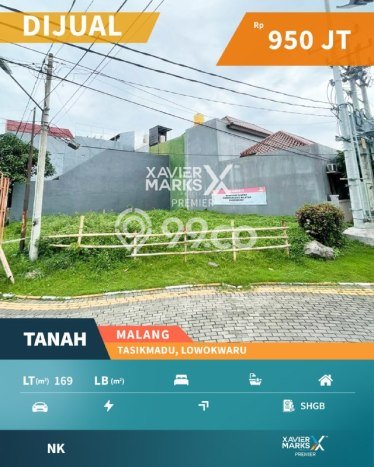 Lahan Dijual Lokasi Lowokwaru, Malang dengan Luas Tanah 169m2 dan Status - Lahan Dijual Lokasi Lowokwaru, Malang dengan Luas Tanah 169m2 dan Status -