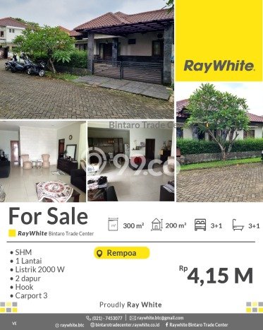 Dijual Rumah Luas Elegan Dengan View Cantik di Rempoa, Tangerang Selatan Dijual Rumah Luas Elegan Dengan View Cantik di Rempoa, Tangerang Selatan