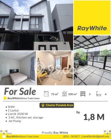 Rumah Strategis Modern Lb 100m2 di Pondok Aren, Tangerang Selatan Rumah Strategis Modern Lb 100m2 di Pondok Aren, Tangerang Selatan