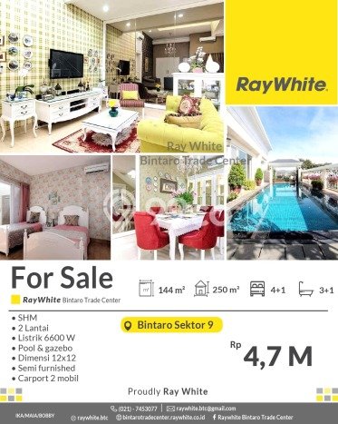 For Sale! Premium House LT 144m2 Desain Elegan di Bintaro For Sale! Premium House LT 144m2 Desain Elegan di Bintaro